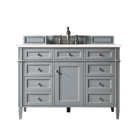 James Martin Vanities Brittany 48in Single Vanity, Urban Gray w/ 3 CM Eternal Marfil Quartz Top 650-V48-UGR-3EMR